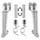 Biketec parts комплект підніжок водія (підставки для ніг) в комплекті з кріпленнями YAMAHA yzf r1 '98-11, yzf r6 '99-12, yzf r6s '03-09 колір срібло