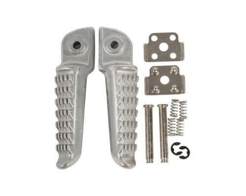 Biketec parts комплект підніжки пасажира в комплекті з кріпленнями kawasaki zx-6r ninja '98-13, zx 636 '03-06, z 750 '04-12, z 1000 '03-13, z 1000sx '11-13, gtr 1400 / er6 '06-13, zx-10r '04-13 колір срібло