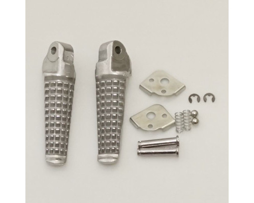 Biketec parts комплект підніжок для пасажирів (підніжки) в комплекті з кріпленнями suzuki gsxr 600/750 '96-05, gsxr 1000 '01-04 колір сріблястий