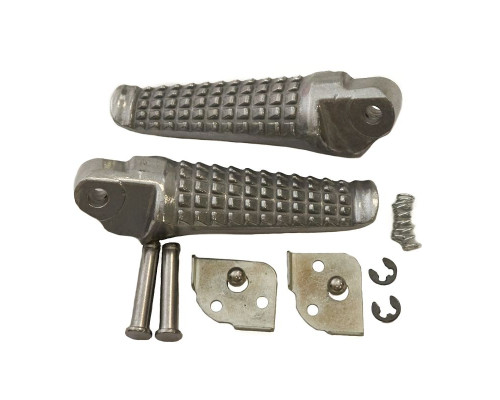 Biketec parts комплект підніжок для пасажирів (підніжки) в комплекті з кріпленнями suzuki gsxr 600/750 '96-05, gsxr 1000 '01-04 колір сріблястий