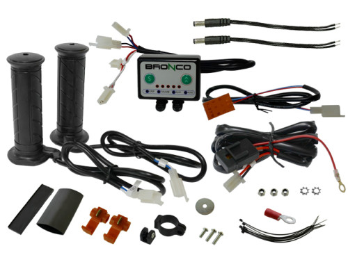 Bronco atv heated grips + heater for thumb - сріблястий контролер з окремим регулюванням температури для руків'я та великого пальця (el)