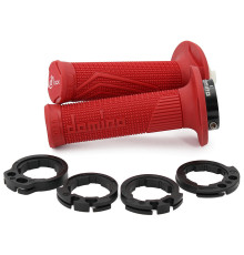 Domino off road d-lock grip (з адаптерами для фаркопів - ktm, husqvarna, gasgas, HONDA, kawasaki, suzuki, YAMAHA) колір червоний