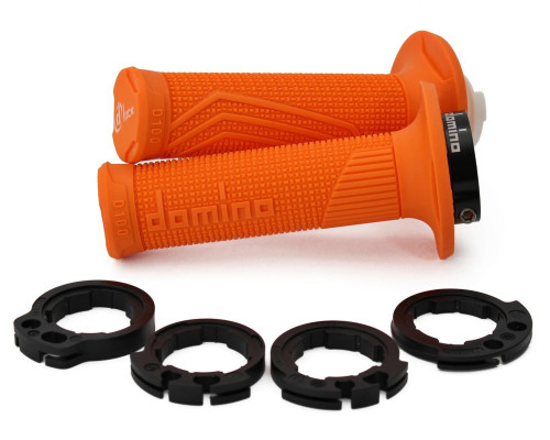 Domino off road d-lock grip (з адаптерами для фаркопів - ktm, husqvarna, gasgas, HONDA, kawasaki, suzuki, YAMAHA) колір помаранчевий