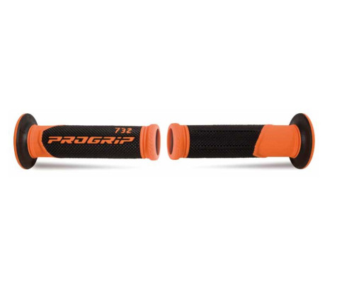 Ручка progrip pg732 road (22+25мм, довжина 125мм) оранжево-чорна (двокомпонентна) (732-296) (pg732/9) (pg732)