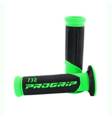 Ручка progrip pg732 road (22+25мм, довжина 125мм) fluoресцентна зелена/чорна (двокомпонентна) (732-295) (pg732/10)
