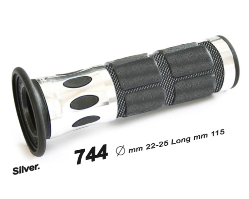 Progrip pg744 ручки для скутера алюмінієві (22+25мм, довжина 115мм) сріблясті (одна штука) (744-120) роз