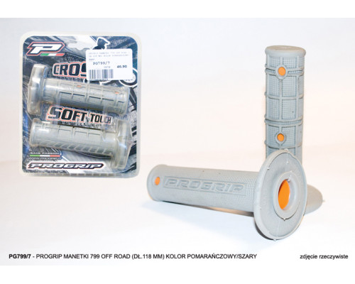 Кайданки progrip off-road pg799 (22+25мм, довжина 118мм) сірі/помаранчеві (двокомпонентні) (799-293) (pg799/7)