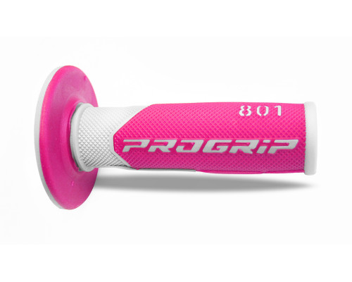Progrip pg801 позашляхові ручки (22+25мм, довжина 115мм), колір білий/фуксія flow (двокомпонентні) (801-243) (pg801wh/fx) (pg801wh/fx)