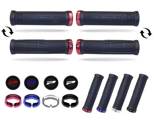 Ручка progrip pg995 atv/jet ski/mtb (22+22мм, довжина 120мм) колір чорний з чорним фіксатором (995-318) (995-102)