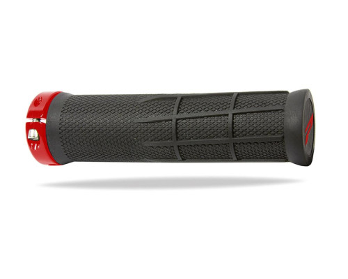 Ручка progrip pg995 atv/jet ski/mtb (22+22мм, довжина 120мм) колір чорний з червоним фіксатором (995-357) (995-107)