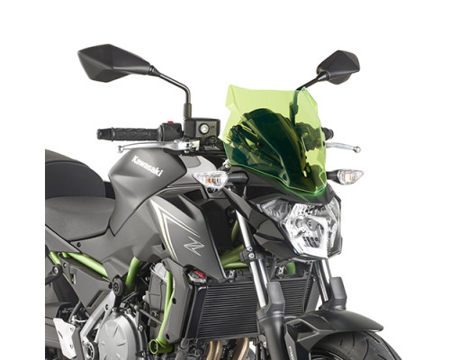 Скло вітрове kappa kawasaki z 650 (17-20) 28 х 33 см лайм з підсвіченням кранів з крепленнями