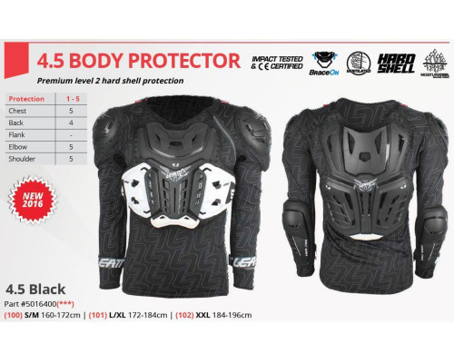 Leatt body protector 4.5 чорний колір чорний розмір s/m (160-172 см)