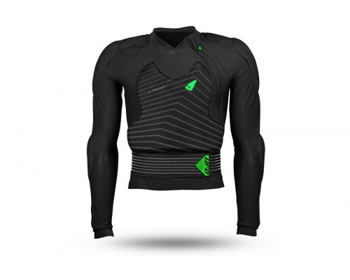 UFO chest guard ultralight 2.0 bodyguard колір чорний/flow-зелений розмір l/xl (ce рівень 2)