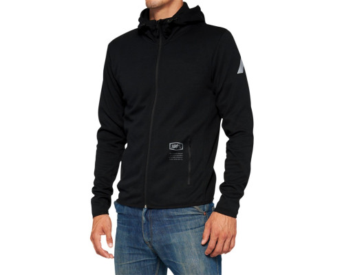 100 PROCENT tech zip hoodie black - куртка softshell з капюшоном модель viceroy чорний колір чорний розмір m