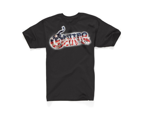 Футболка alpinestars sale nitro circus classic spray колір чорний розмір m