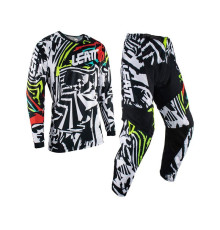 Комплект leatt (2023) (комплект) сорочка + штани moto ride kit 3.5 зебра колір білий/чорний/червоний розмір xxl
