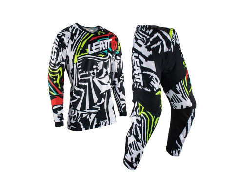 Комплект leatt (2023) (комплект) сорочка + штани moto ride kit 3.5 зебра колір білий/чорний/червоний розмір xxl