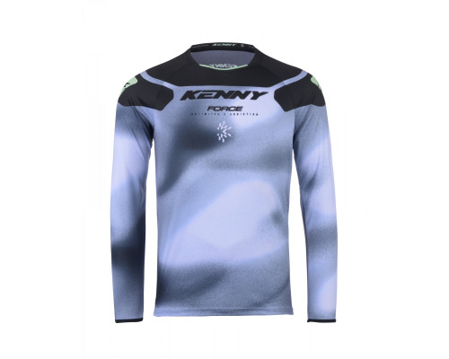 Футболка kenny racing cross/enduro модель force fog neon green колір чорний/сірий розмір l
