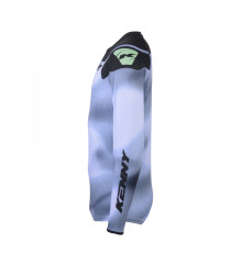 Футболка kenny racing crossс/enduro модель force fog neon green колір чорний/сірий розмір m