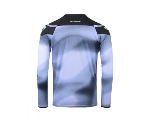 Футболка kenny racing crossс/enduro модель force fog neon green колір чорний/сірий розмір s