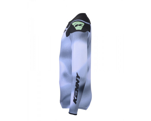 Футболка kenny racing cross/enduro модель force fog neon green колір чорний/сірий розмір xxl