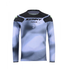 Футболка kenny racing cross/enduro модель force fog neon green колір чорний/сірий розмір xxxl