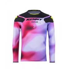 Футболка kenny racing crossс/enduro модель force fog neon жовтий колір рожевий/білий/чорний розмір l