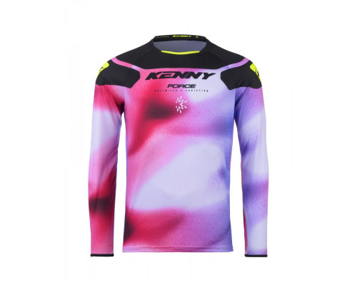 Футболка kenny racing crossс/enduro модель force fog neon жовтий колір рожевий/білий/чорний розмір s