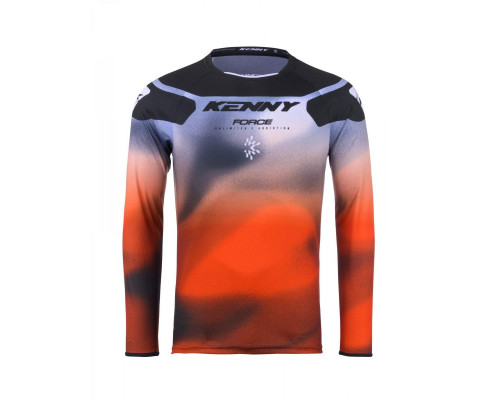 Футболка kenny racing cross/enduro модель force fog оранжевий колір оранжевий/чорний/сірий розмір xxl