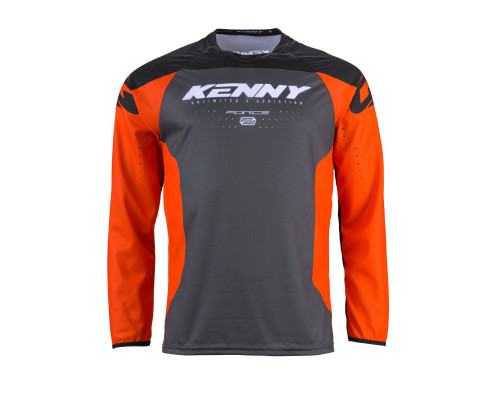 Футболка kenny racing cross/enduro модель force orange колір сірий/помаранчевий/чорний розмір l