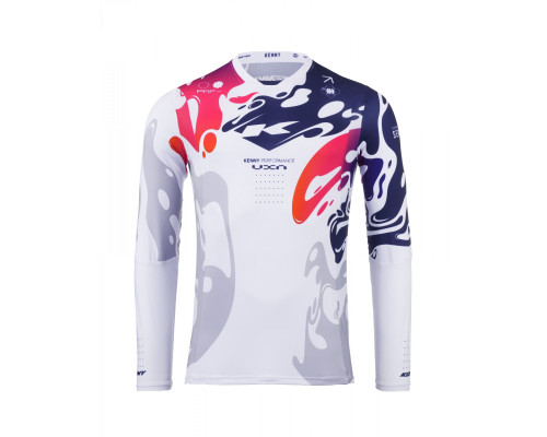Kenny racing cross/enduro jersey performance fluid кольор білий/сірий/червоний/синій розмір s