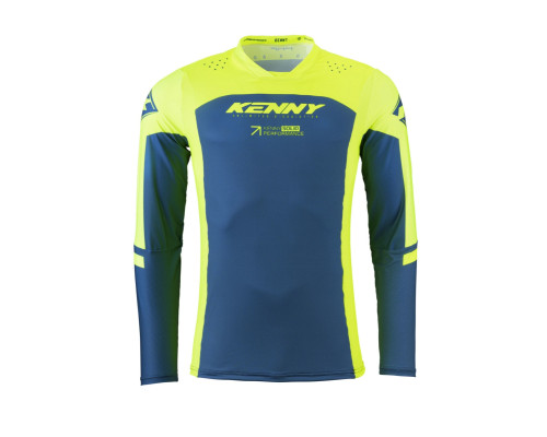Футболка kenny racing модель cross/enduro перformaція суdotний неон жовтий колір синій/жовтий flow розмір xxl