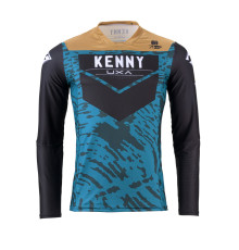 Футболка kenny racing модель cross/enduro performance stone blue колір синій/сірий/чорний розмір l