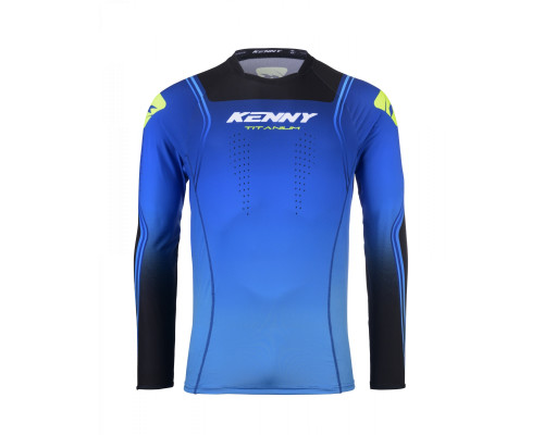 Футболка kenny racing cross/enduro модель titanium blue колір blue/black розмір m
