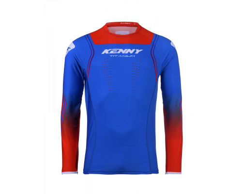Футболка kenny racing cross/enduro модель titanium patriot колір синій/червоний розмір xl