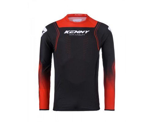 Футболка kenny racing cross/enduro модель titanium red колір чорний/червоний розмір m