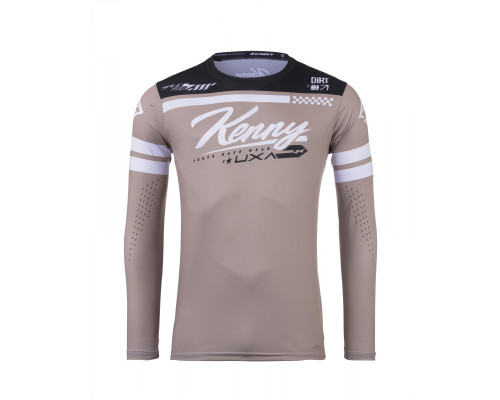 Футболка kenny racing модель cross/enduro track dirt dzr колір коричневий/білий/чорний розмір s