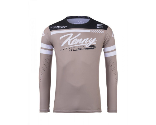 Футболка kenny racing модель cross/enduro track dirt dzr колір коричневий/білий/чорний розмір xxxl