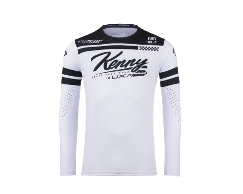 Футболка kenny racing модель cross/enduro трек дирт білий колір білий/чорний розмір s