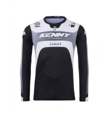 Футболка kenny racing модель cross/enduro трек фокус чорний/білий колір чорний/білий/сірий розмір xxxl