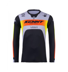 Футболка kenny racing модель cross/enduro трек фокус сірий колір чорний/сірий/жовтий/червоний розмір l