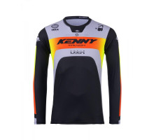 Футболка kenny racing модель cross/enduro трек фокус сірий колір чорний/сірий/жовтий/червоний розмір m