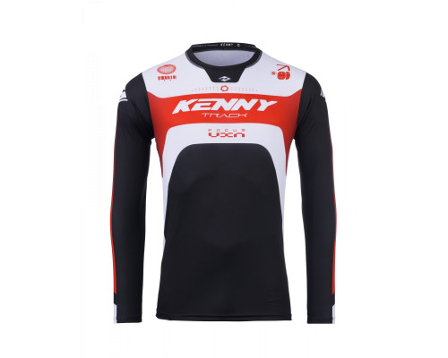 Футболка kenny racing модель cross/enduro трек фокус червоний колір чорний/білий/червоний розмір l