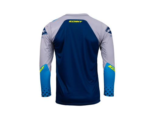 Футболка kenny racing модель cross/enduro трек дитяча/юніор темно-синя/неон жовтий колір синій/сірий/жовтий розмір xxxs