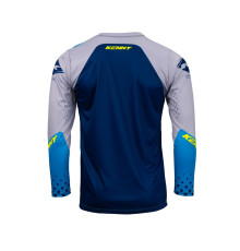 Футболка kenny racing модель cross/enduro трек дитяча/юніор темно-синя/неон жовтий колір синій/сірий/жовтий розмір xxxxs