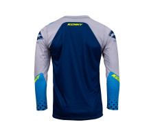 Футболка kenny racing модель cross/enduro трек дитяча/юніор темно-синя/неон жовтий колір синій/сірий/жовтий розмір xxxxs