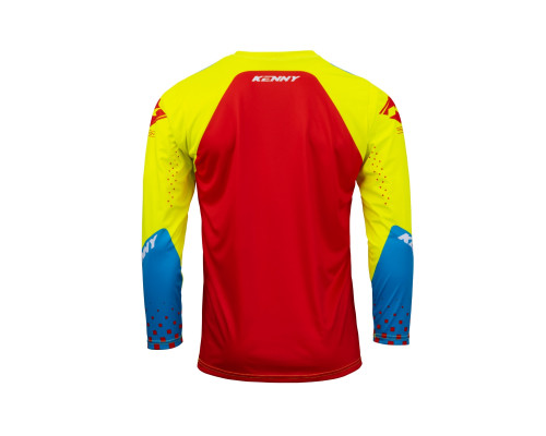 Футболка kenny racing модель cross/enduro трек дитяча/юніор неон жовтий/червоний колір червоний/жовтий/білий розмір xxxs