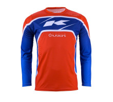 Футболка kenny racing cross/enduro track patriot 24 колір червоний/синій/білий розмір xl