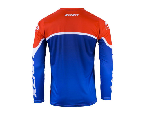 Футболка kenny racing cross/enduro track patriot 24 колір червоний/синій/білий розмір xxxl