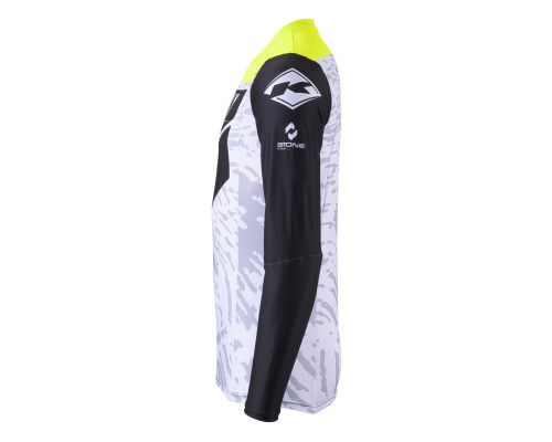 Kenny racing футболка для crossу/enduro performance stone white колір сірий/чорний/жовтий розмір s